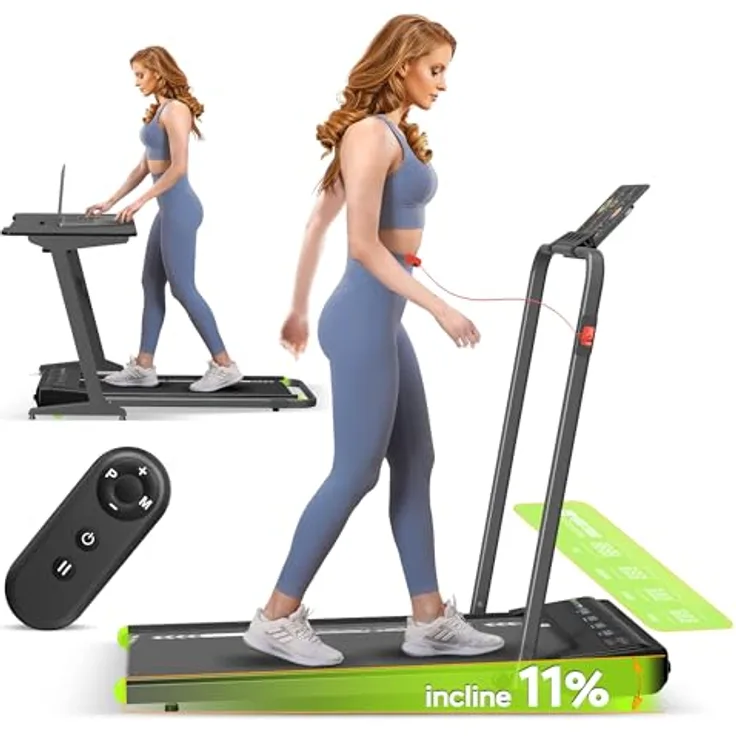TurboTronic By Z-LINE Cardio Laufband & Cardiotrainer, bis 10 km/h, 2 Steigungsstufen, 6 Programme, LED-Display, Tablet-Halterung, klappbar, bis 120 kg, für Zuhause & Büro