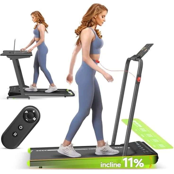 TurboTronic By Z-LINE Cardio Laufband & Cardiotrainer, bis 10 km/h, 2 Steigungsstufen, 6 Programme, LED-Display, Tablet-Halterung, klappbar, bis 120 kg, für Zuhause & Büro – Bild 1