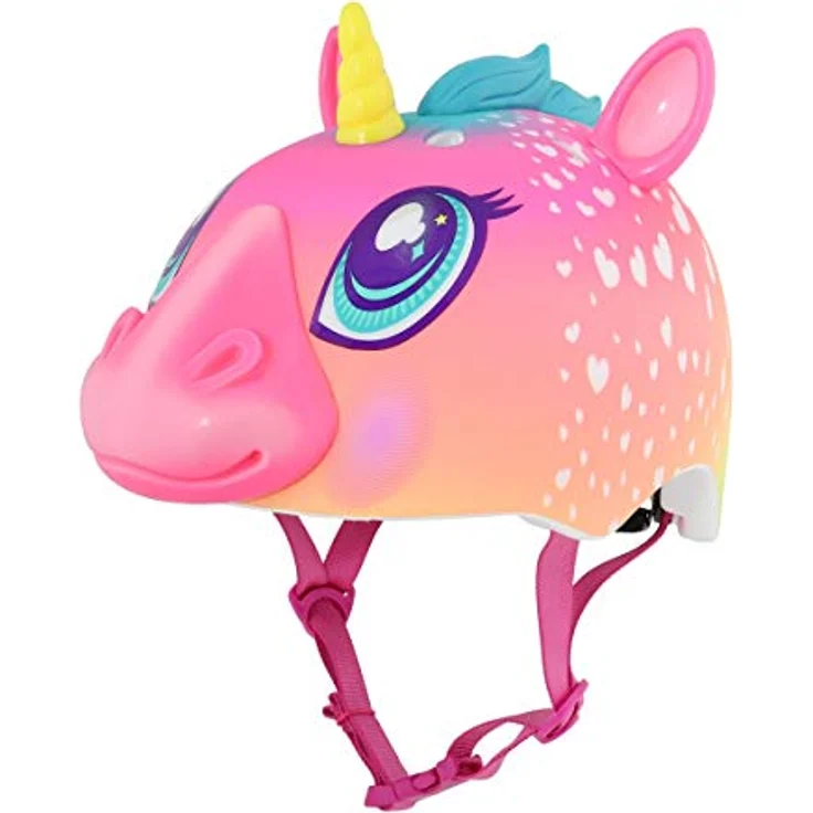 Cpreme Kinderfahrradhelm Super Rainbow Corn, 3D-Einhorn-Design,Empfohlen für Kinder von 3-5 Jahren, Umfang 48-52 cm – Bild 1