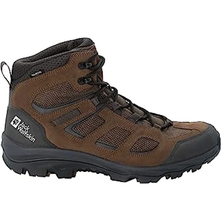 Jack Wolfskin Vojo 3 Mid Texapore, wasserdichter Herren Wanderschuh aus Veloursleder, dunkelbraun, dämpfende Sohle, stabilisierender Schaft – Bild 1