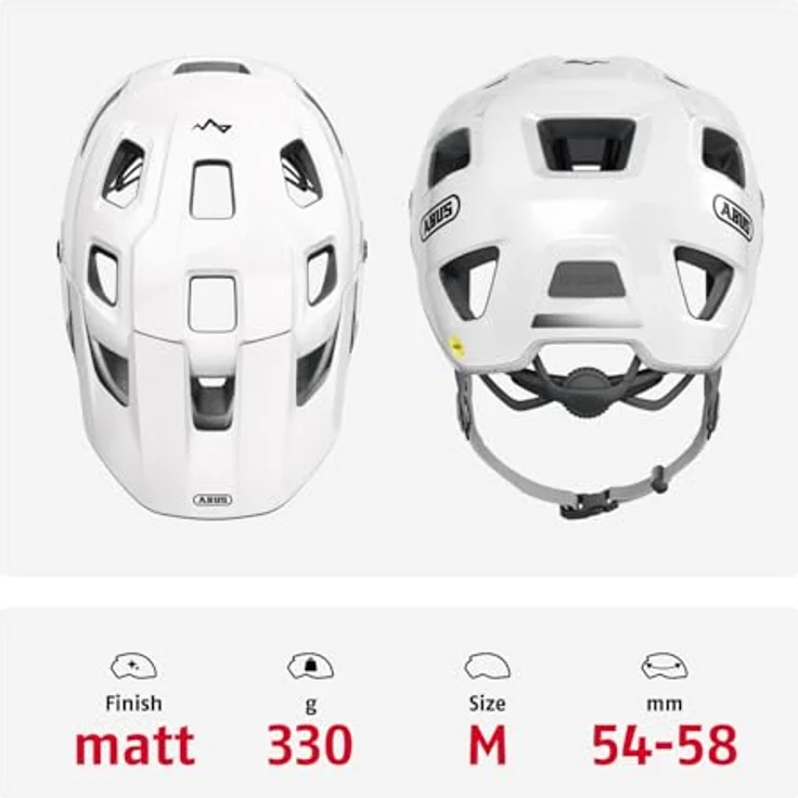 ABUS MoDrop MIPS, Mountainbike-Helm mit Aufprallschutz, individuelle Passform, Unisex, Weiß, Größe M – Bild 3