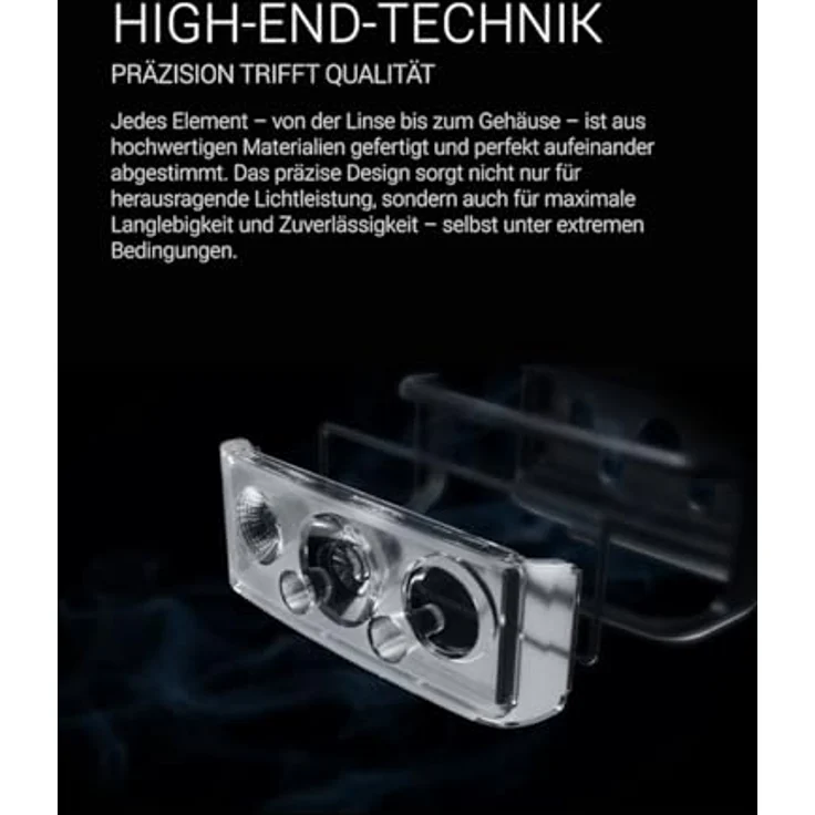 Zweibrüder LED Stirnlampe ZB3H, Focus-Function, aufladbar über USB-C, Aluminiumgehäuse, Rotlicht – Bild 5