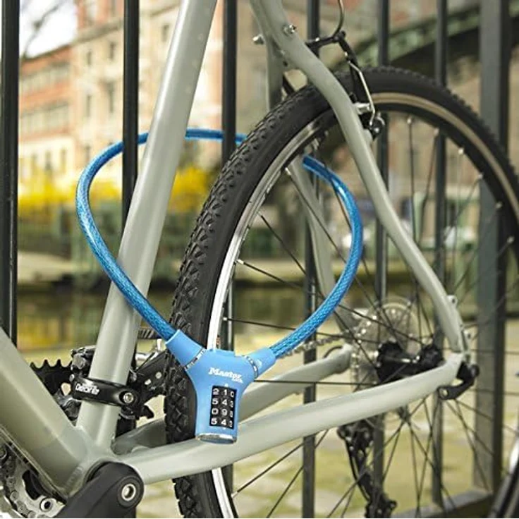 Master Lock 8229EURDPROCOL Fahrrad-Kombination Kabelschloss, 90 cm wetterfestes Stahlkabel mit sicherer 4-stelliger Kombination, zufällige Farbe – Bild 5
