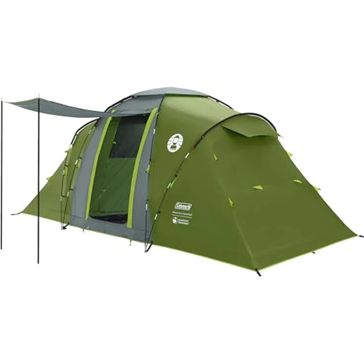 Coleman Spruce Falls 4 Zelt, 4 Personen Vis-a-Vis Familienzelt mit 2 XXL-Schlafkabinen, 3000 mm wasserdicht, eingenähte Bodenplane, Schwarz – Bild 1