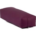 Bodhi Yoga Salamba Bolster Eco | Waschbarer Bezug aus 100% Bio-Baumwolle | Yogarolle eckig mit Bio Dinkelfüllung | Yogakissen groß für Restoratives Yoga | Maße: 63,5 x 26,5 x 20,5 cm (aubergine)