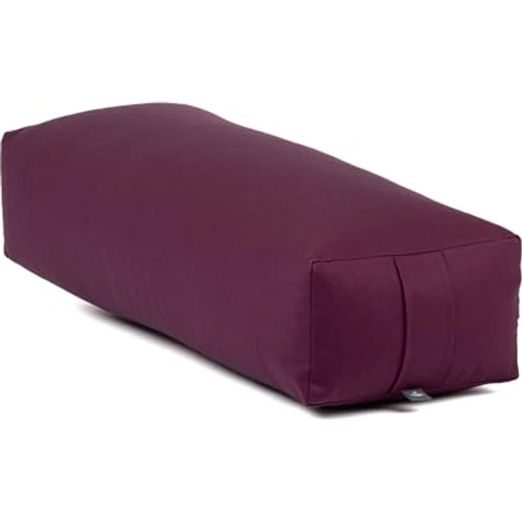 Bodhi Yoga Salamba Bolster Eco | Waschbarer Bezug aus 100% Bio-Baumwolle | Yogarolle eckig mit Bio Dinkelfüllung | Yogakissen groß für Restoratives Yoga | Maße: 63,5 x 26,5 x 20,5 cm (aubergine) – Bild 1