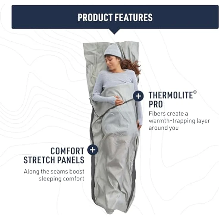 Sea To Summit Silk Blend Schlafsack-Innenschicht 206 x 80 cm mit Kopfkissenfach und 28% Seide, leichtes Design (177 g) – Bild 4