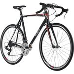 WYLD Rennrad Whirlwind 50, 28 Zoll, 14 Gänge, Aluminium-Rahmen, Schwarz-Rot, 58 cm