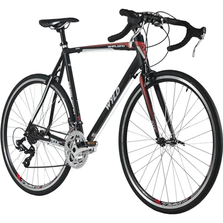 WYLD Rennrad Whirlwind 50, 28 Zoll, 14 Gänge, Aluminium-Rahmen, Schwarz-Rot, 58 cm – Bild 1