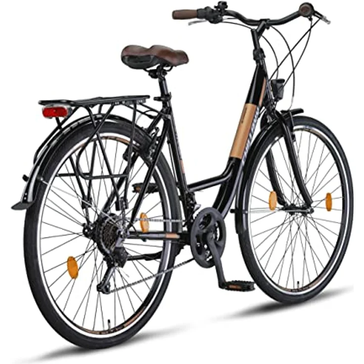 Chillaxx Bike Strada Premium City Bike 28 Zoll - Hollandfahrrad Citybike 21 Gang-Schaltung (Schwarz V-Bremse) – Bild 3