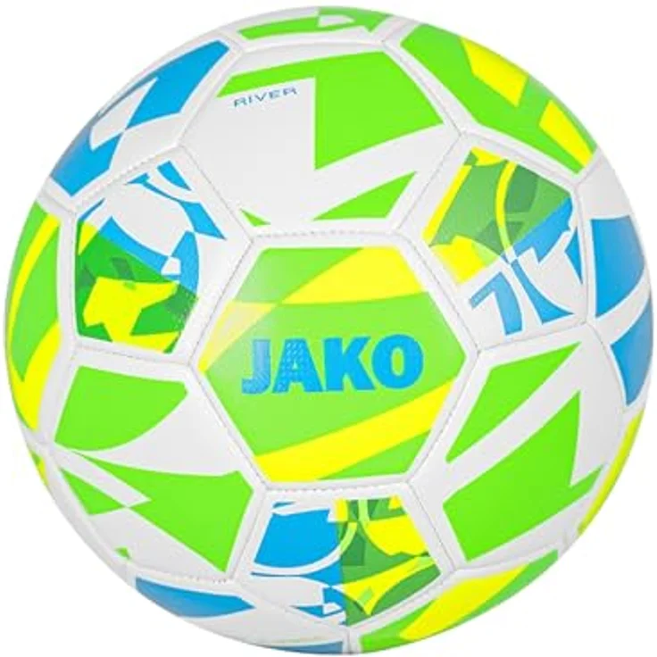 JAKO Lightball River, Fußball Größe 4, weiß/neongrün/neongelb, 290g, langlebig und formstabil – Bild 4