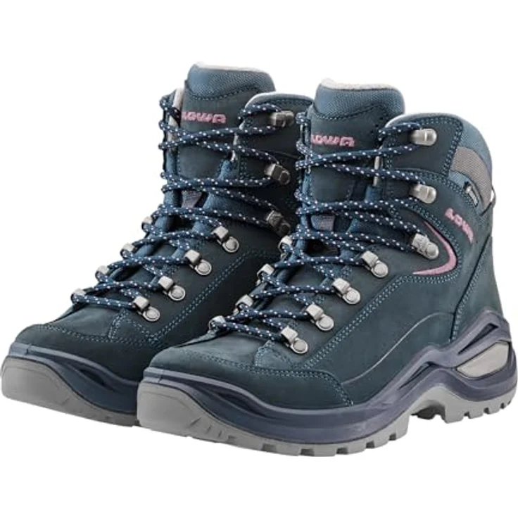 LOWA RENEGADE EVO GTX MID Ws, Wanderschuh mit Nubukleder und GORE-TEX® Futter, Stahlblau/Alt Rosa, Größe 42.5 – Bild 6