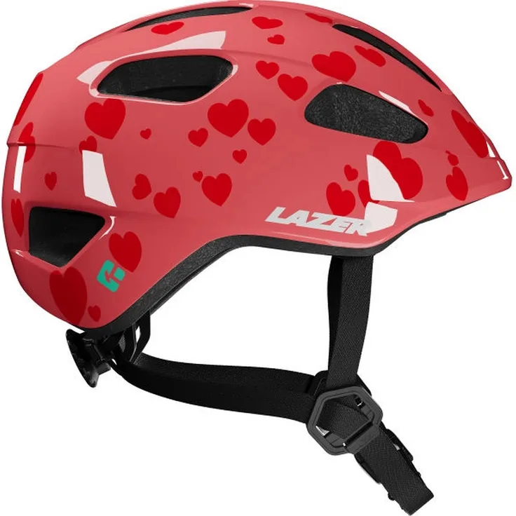 Lazer Nutz 2.0 KinetiCore, Kinder-Fahrradhelm mit Anpassungsrad und reflektierenden Elementen, Little Hearts