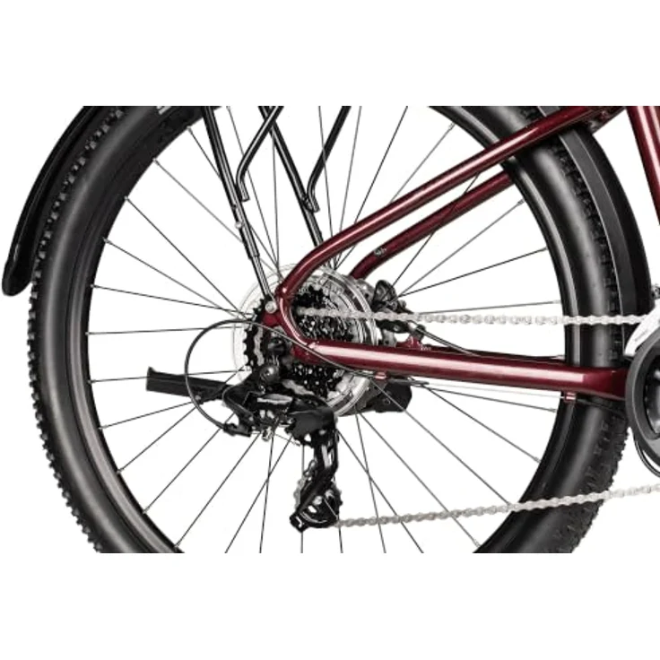 Axess Meea DX 27.5 Zoll Mountainbike, Dunkelrot, mit SR Suntour Federgabel und hydraulischen Scheibenbremsen – Bild 6