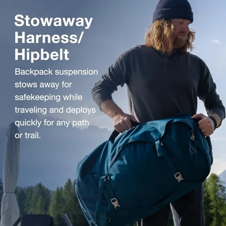 Osprey Fairview 70 Damen Schwarz Reiserucksack mit verstellbarem AirScape-Rückenteil – Bild 4