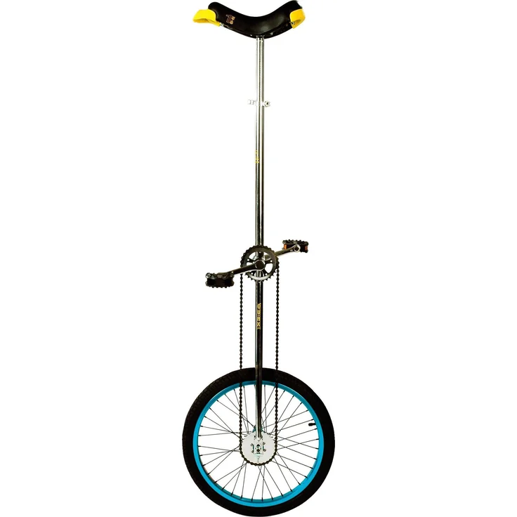 Qu-Ax Giraffe, Hocheinrad mit 150 cm Höhe, stabiler Stahlrahmen, blau eloxierte Aluminiumfelge, 20 Zoll Reifen