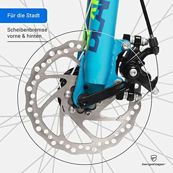 Bergsteiger Makalu 29 Zoll Mountainbike Aluminium, 21 Gang-Schaltung, Scheibenbremse, Hardtail, geeignet ab 160 cm für Jungen und Herren – Bild 3