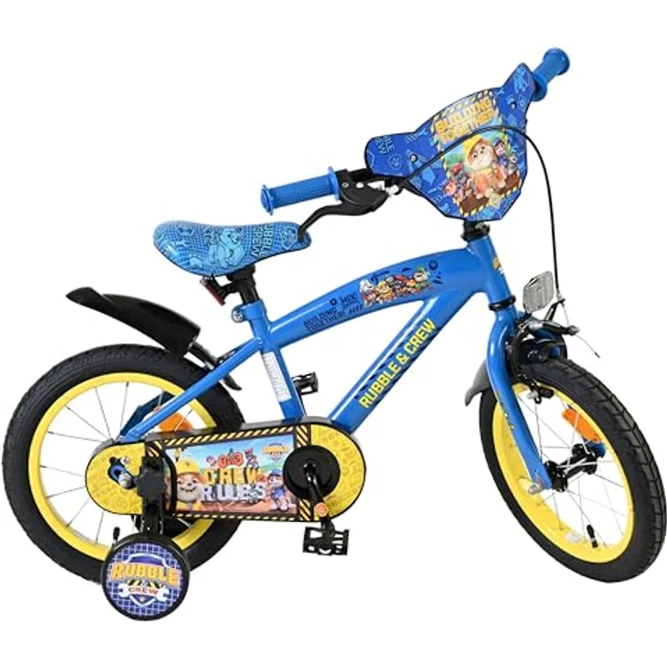 Volare Rubble 14, Kinderfahrrad mit Handbremse, Rücktrittbremse und abnehmbaren Stützrädern – Bild 1