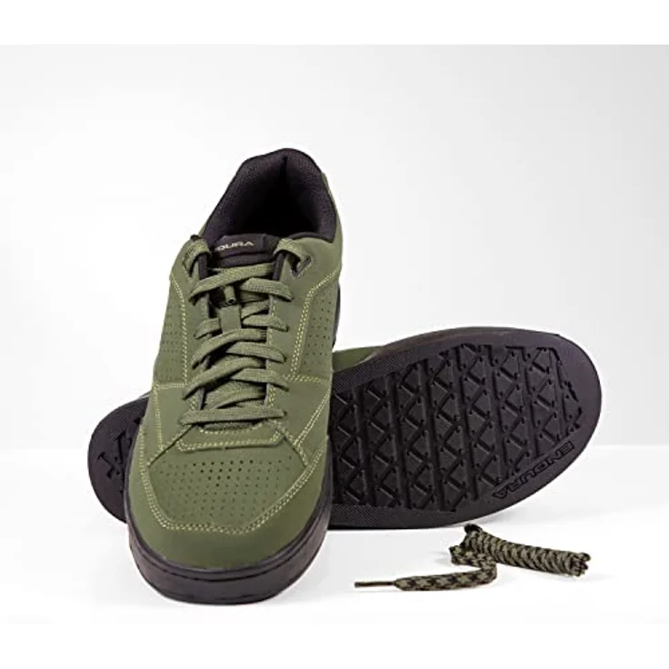 Endura Hummvee Flat Pedal Schuh, olivgrün, Größe 45, atmungsaktive Gummisohle mit StickyFoot Grip und flexibler Passform – Bild 4