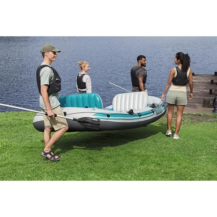 Bestway Hydro Force Adventure Elite X4, Schlauchboot 315 cm für 1 Person, robustes Inflata-Shield Pro-Material, mit Aluminium-Paddeln und Motorhalterung – Bild 7