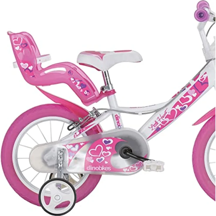 Dino Bikes Kinderfahrrad Little Heart 16 Zoll inkl. Puppensitz, Korb und Stützräder - Preisvergleich – Bild 4