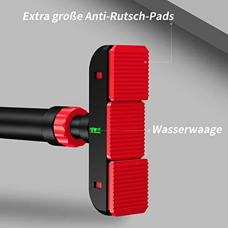 DH FitLife Klimmzugstange Türrahmen ohne Schrauben | Pull up bar Doorway zum Eindrehen | Türreck für Krafttraining | Reckstange für Tür 72-92cm | Mit Wasserwaage – Bild 2
