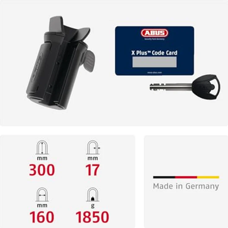 Abus Granit XPlus 540, Bügelschloss mit höchstem Diebstahlschutz aus gehärtetem Stahl und XPlus Zylinder – Bild 4