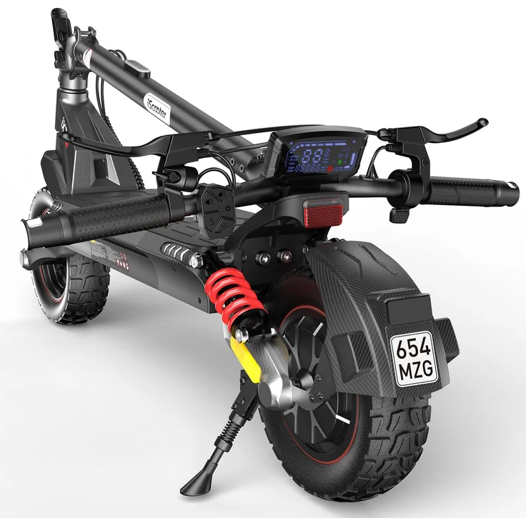 iScooter E-Scooter Elektroroller, 80 km Reichweite, zwei Motoren, ABE-zugelassen, 10-Zoll-Reifen, für alle Geländearten, bis 35° Steigung