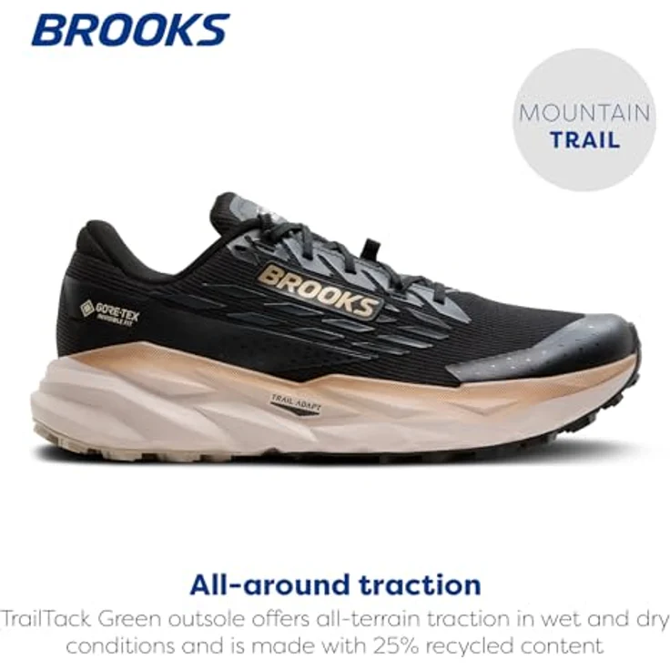 Brooks Cascadia 19 GTX, Trailschuhe Herren mit GORE-TEX, wasser- und winddicht, leicht, hervorragende Dämpfung, graues Mesh – Bild 2