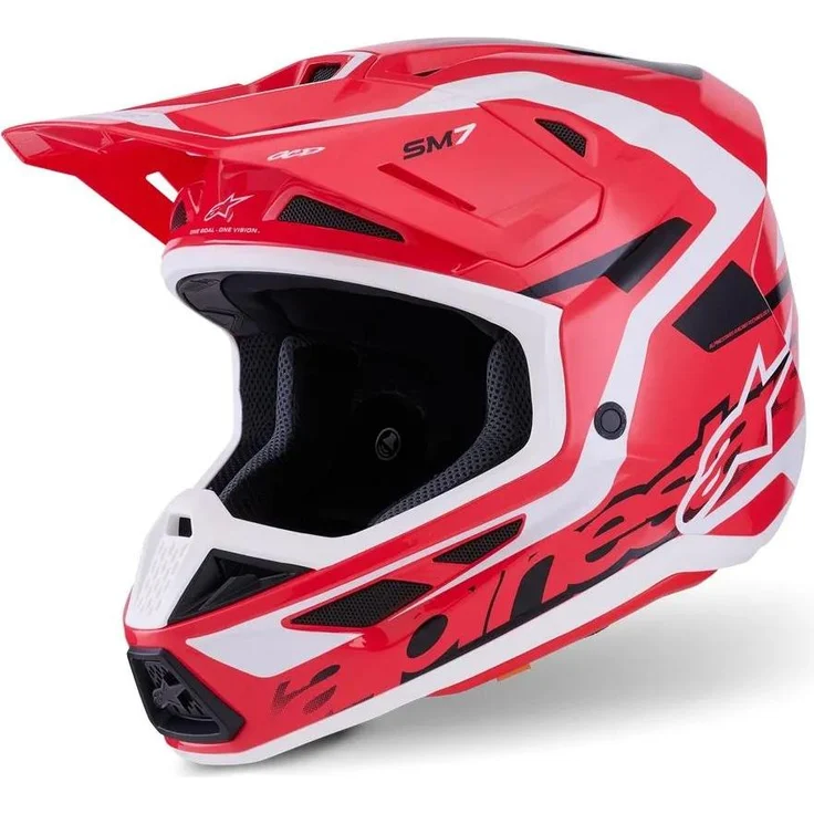 Alpinestars S-M7 Deed ECE22.06 Offroad-Helm, ultraleicht mit optimalem Aufprallschutz und belüftetem Design, rot, Größe XS