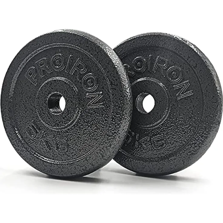 PROIRON Hantelscheiben Set Gusseisen mit 25mm Bohrung, 1,25kg/2,5kg/5kg/10kg Guss Scheiben Gewichte Hantel Sets, Gewichtsscheiben Set