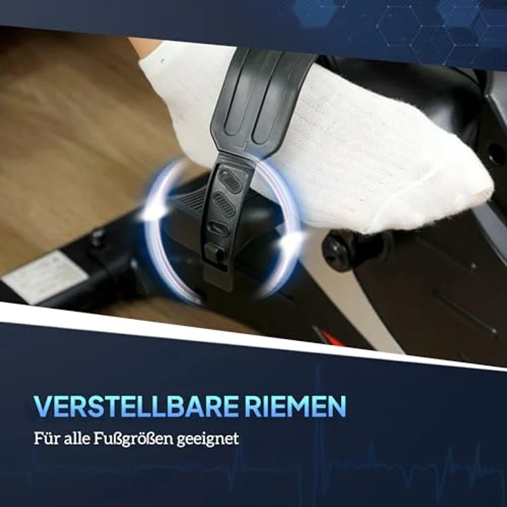 SPORTNOW Pedaltrainer, Heimtrainer mit 8 Stufen Magnetwiderstand, LCD-Display, tragbar, Schwarz – Bild 6