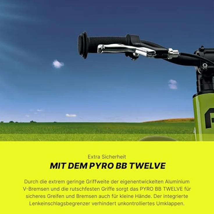 PYRO Bikes BB Twelve, Kinderfahrrad 12-Zoll Balancebike für Kleinkinder, Magenta, ergonomischer Sattel, höhenverstellbarer Lenker, V-Bremsen – Bild 4