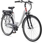 TELEFUNKEN E-Bike Damen 28 Zoll, Elektrofahrrad Alu mit 7-Gang Shimano Nabenschaltung - Pedelec Citybike, Mittelmotor 250W & 13Ah / 36V Lithium-Ionen-Akku, RC890 Multitalent