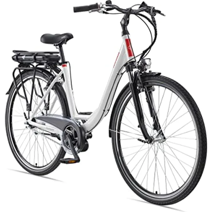TELEFUNKEN E-Bike Damen 28 Zoll, Elektrofahrrad Alu mit 7-Gang Shimano Nabenschaltung - Pedelec Citybike, Mittelmotor 250W & 13Ah / 36V Lithium-Ionen-Akku, RC890 Multitalent