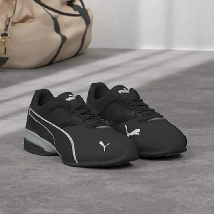 Puma Herren Laufschuhe, Schnürschuhe aus Synthetik, Schwarz, Größe 45, stabiler Blockabsatz 3 cm – Bild 2