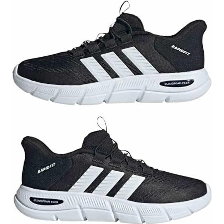 adidas Cloudfoam Flex Rapidfit, Laufschuhe mit HandsFree-Step-in-Technologie, Weiß/Core Black/Cloud White/Silver Metallic – Bild 8