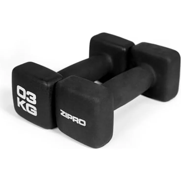 Zipro Neopren Hanteln 2er Set, rutschfest, viereckige Form, 3 kg, strapazierfähig für Home Gym, Krafttraining zuhause