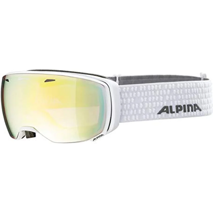 ALPINA A7245 Skibrille, Weiß, mit Quattroflex-Technologie für verbesserten Kontrast und 180° Sichtfeld – Bild 1