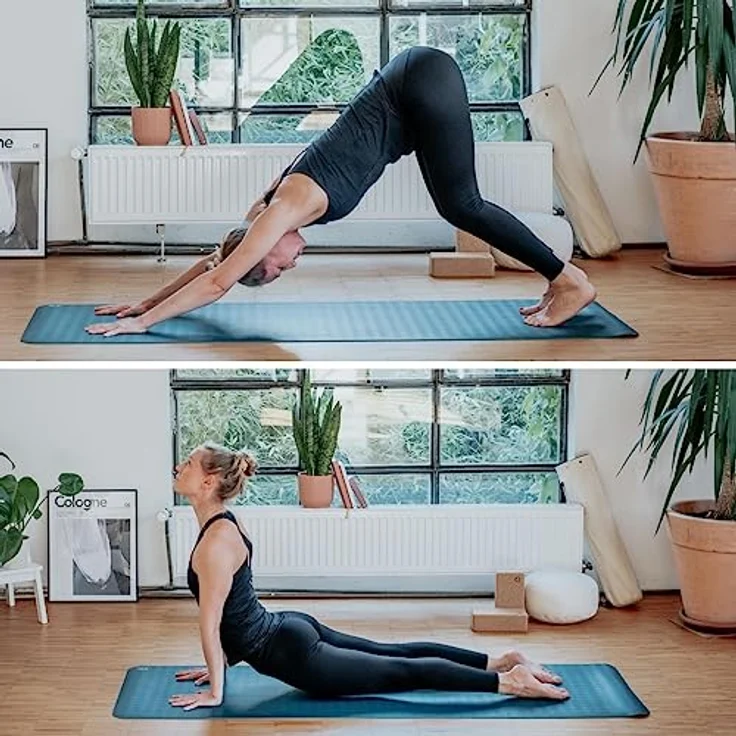 Bodhi Yogamatte ECO PRO DIAMOND | Ultra Grip | 100% Naturkautschuk | Ökologisch | Profi-Matte für Pilates & Gymnastik | Ideal für dynamisches Yoga & Hot Yoga | 185 x 60 x 0,6 cm | jungle-green – Bild 5
