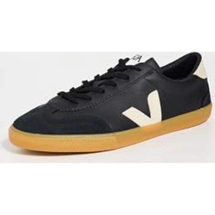 Veja Volley Sneakers für Männer, aus hochwertigem Leder in Schwarz/Weiß, Größe 10 UK - 44 EU - 11 US – Bild 2