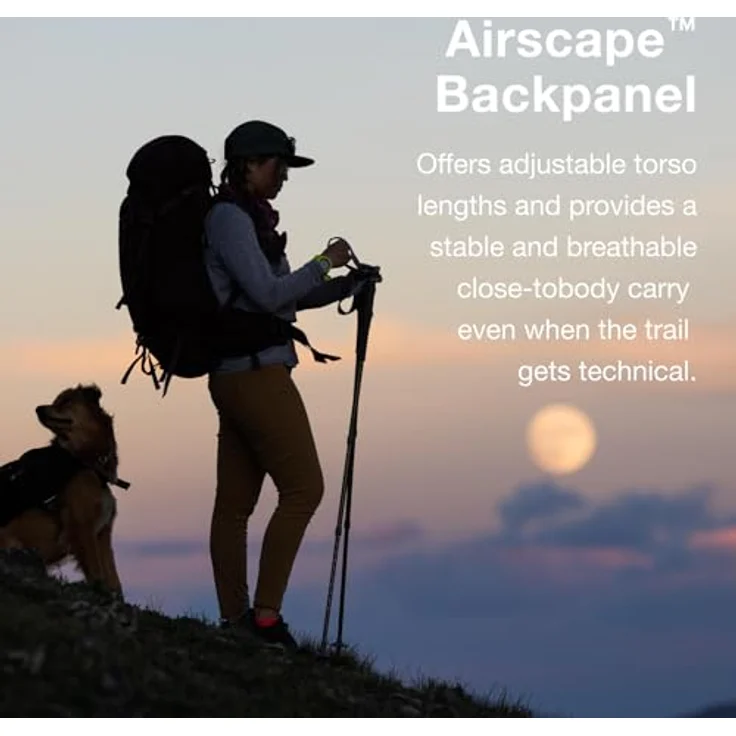 Osprey Kyte 68, Wanderrucksack mit integrierter Regenhülle, anpassbarer Rückenplatte und Organisationstaschen, Elderberry Purple WM/L – Bild 3