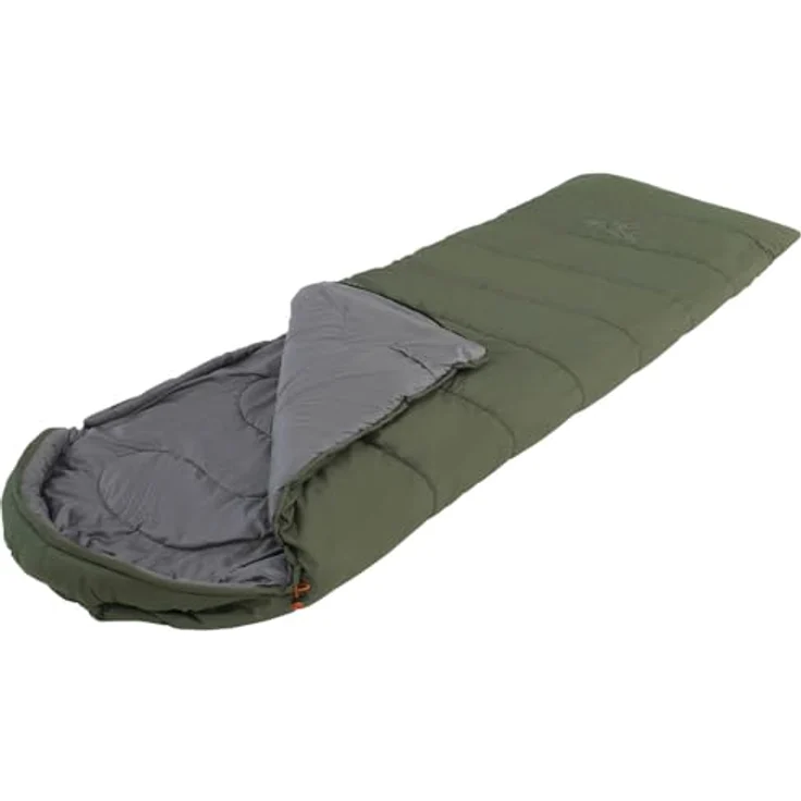 Easy Camp Raven II Square, Schlafsack für 2-3 Saisons, Körperlänge 220 cm, inklusive Kordelzug-Kapuze und Transportbeutel – Bild 1