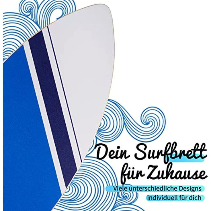 BoarderKING Indoorboard Wave - Balance Board für Indoor-Surfen und Skaten, Gleichgewichtsboard für NeuroMuscular Response Training, inkl. Schutzmatte, Linien – Bild 4