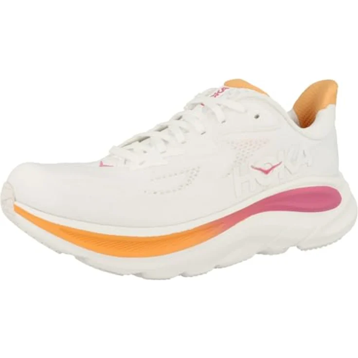 HOKA Clifton 10 Damen Laufschuhe, neutrale Laufschuhe aus atmungsaktivem Jacquard mit Schaumstoff-Zwischensohle, weiss, EU 40 – Bild 4