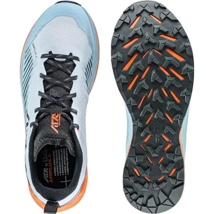 Lowa Amplux 2, Trailrunningschuh mit Dämpfung und Abrolleigenschaften, nebelblau/orange, Gr. 42 – Bild 6