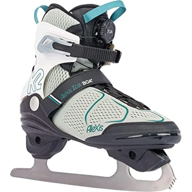 K2 Skates Damen Schlittschuhe ALEXIS ICE BOA FB, gray - blue, Softboot-Technologie, Boa Fit System, rostfreie Kufen