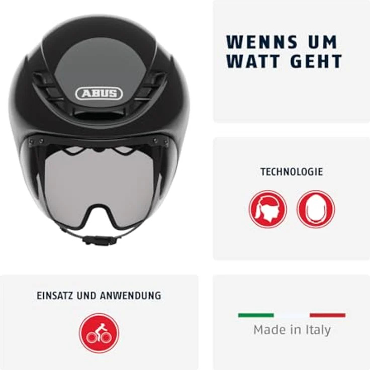ABUS GameChanger TT 1.1, aerodynamischer Zeitfahrhelm für Triathlon und Zeitfahren, Schwarz, Größe S (51-55 cm) – Bild 2