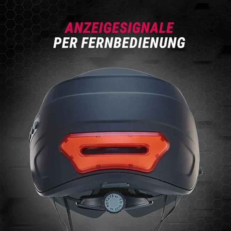 Prophete Smart Fahrradhelm mit Full-HD Kamera, Bluetooth 4.0, LED-Blinker, 54-58 cm, Schwarz – Bild 6