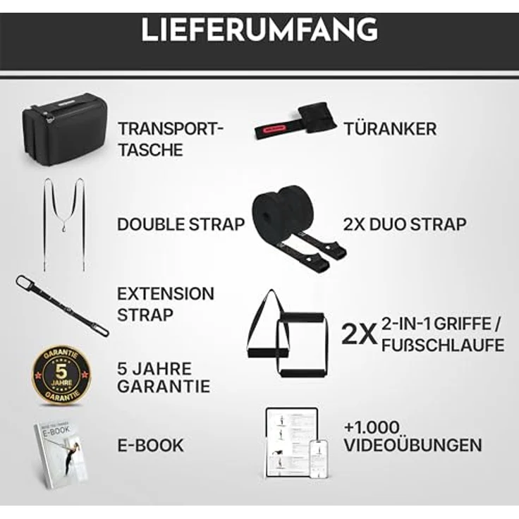 NEOLYMP Schlingentrainer mit Türanker & Befestigungsgurt, verstellbar für funktionelles Ganzkörpertraining, inklusive Resistance Bands Set, kompakt für Zuhause und Outdoor, schweißresistent und langlebig – Bild 2